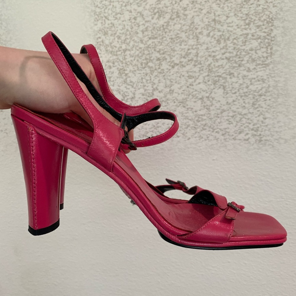 Pink Via Spiga Block Sandal Heel